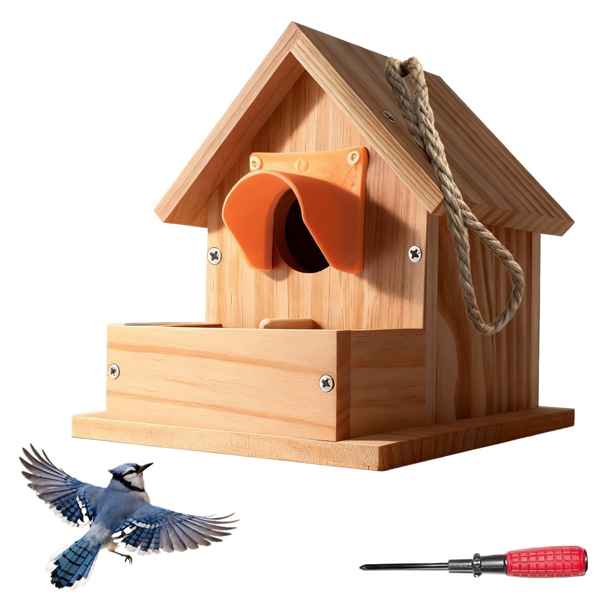 Houseworks Pre-cut DIY Wood Bird House Kit for Children Learn Sand