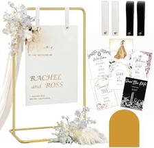 Wedding Sign Holder, Adjustable Welcome to Our Wedding Sign Stand W/Design