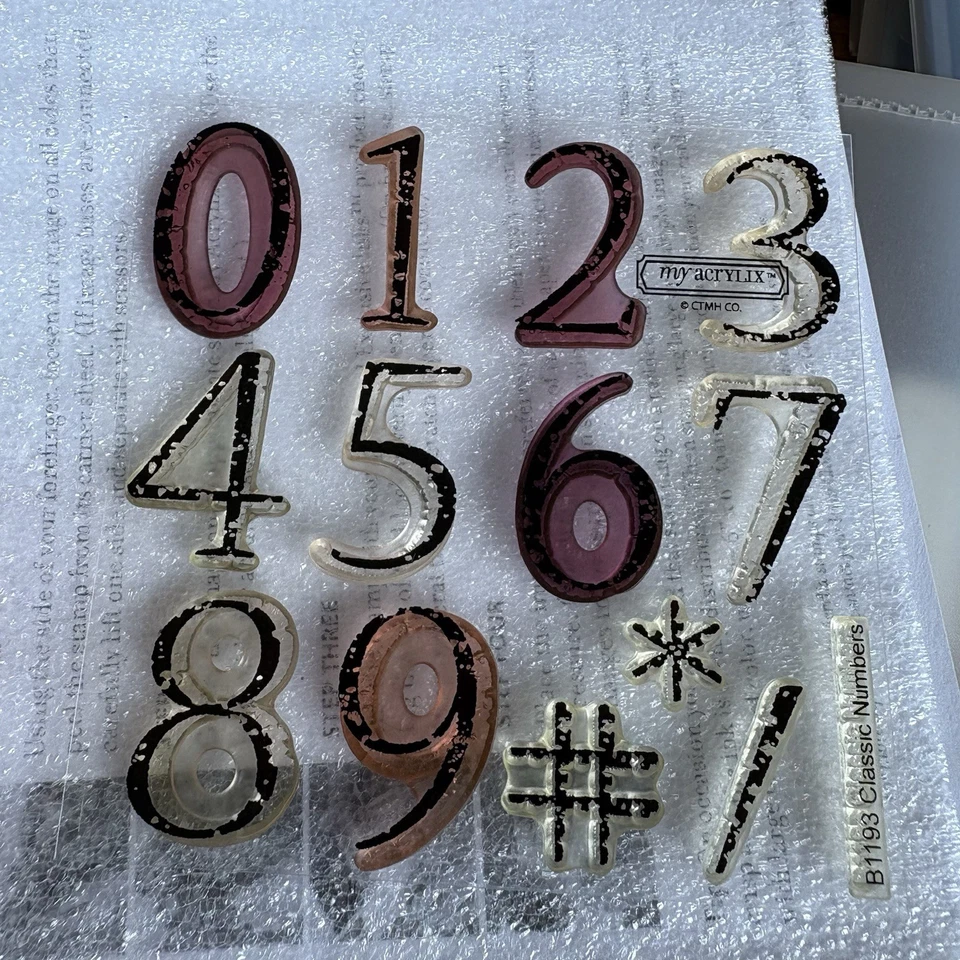 Lote de 6 estampillas de letras y números del alfabeto CTMH acrílicos cerca de mi corazón Foto 4 de 4