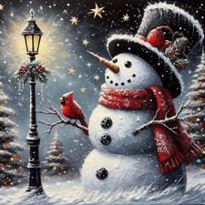 Christmas Diamond Art Kits for Adults,5D Snowman Diamond Painting Kits for Adult