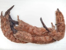 Vintage Mink Fur Stole Wrap Real Fur Brown Pelts Full Length Classic