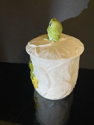 Vtg 1978 Neil The Frog Sears Roebuck Ceramic Small Canister & Lid