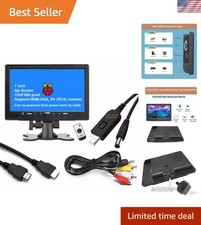 7-Inch Portable HDMI Monitor with VGA/RCA Inputs - Ideal for Gaming  Security