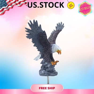 Eagle Flag Pole Topper Durable Resin Hand-Painted Finial Ornament Flying Design