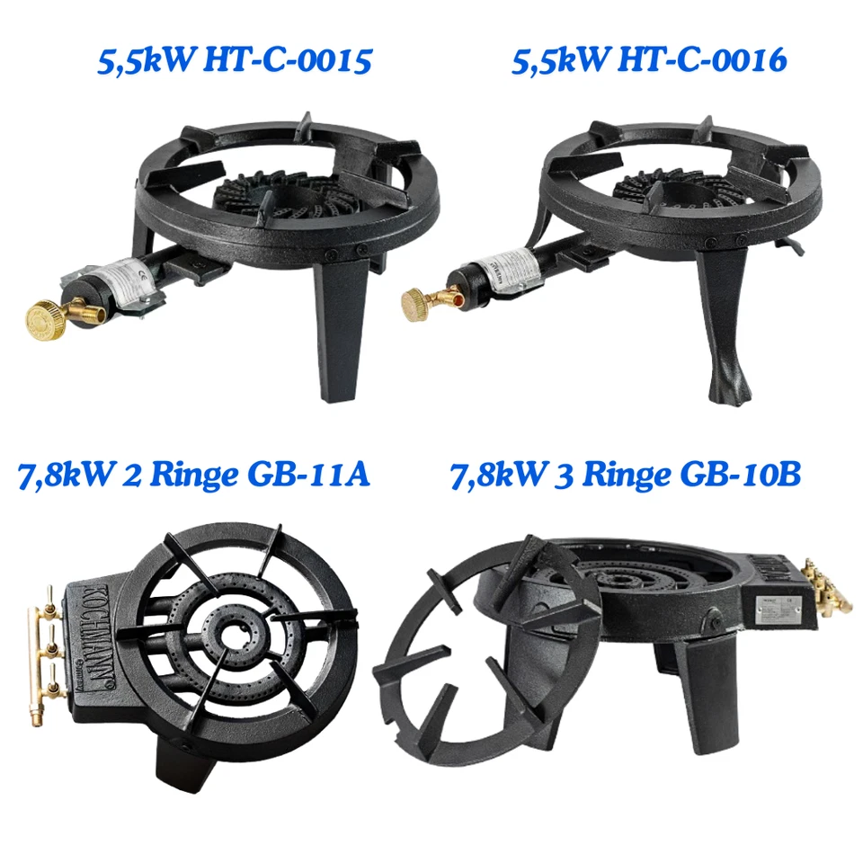Kochmann 3 Bein Hockerkocher Gaskocher Campingkocher - Optional: Schlauch&Regler