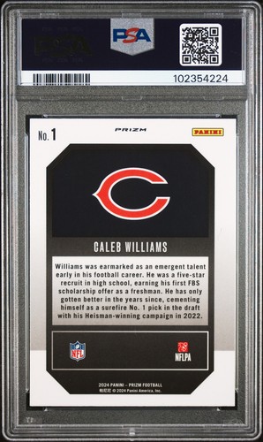 2024 Panini Prizm Emergent Silver Prizm #1 Caleb Williams Rookie RC PSA 10 - Bild 2 von 2