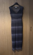 Ladies Long Party Dress Size L By C Y L London -Grey With Sparkling- Good Cond