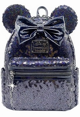 Loungefly X LASR Disney Celestial Dreams Black Sequin Minnie Mini Backpack NEW