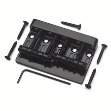 4-String Bass Bridge Schwarz &ndash; Zinklegierung &ndash; Top-Load &ndash; inkl. Schrauben