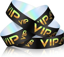 500 Pack VIP Plastic Wristbands Waterproof Br...