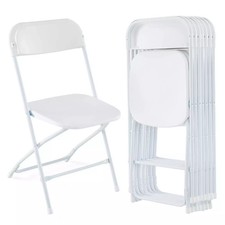 8 Pcs Plastic Folding Chairs Stackable Wedding Party Camping Dining Seats Home