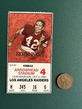 ROCKET ISMAIL NFL DEBUT 1993 RAIDERS CHIEFS ticket stub MONTANA NEIL SMITH 4 SKS