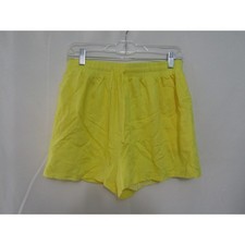 Women  s Yellow Drawstring Shorts Elastic Waist Pockets Summer Casual Small/Med