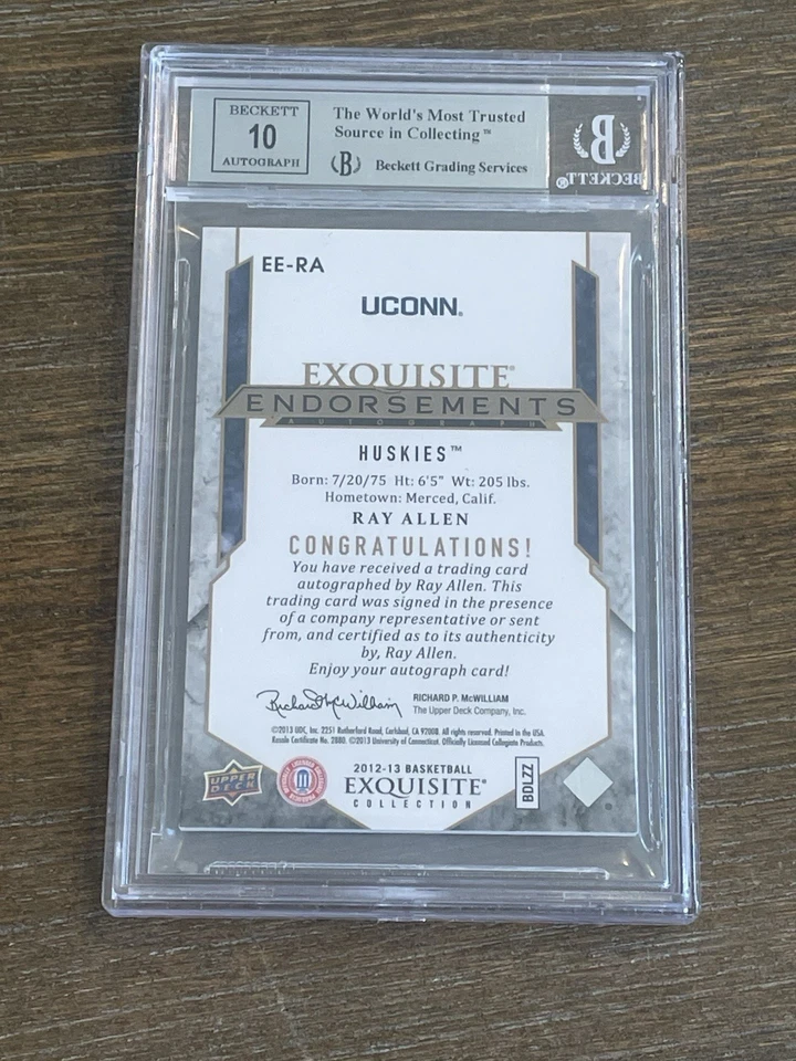 RAY ALLEN 2012-13 EXQUISTE ENDORSEMENTS AUTO AUTOGRAPH /99 BGS 8.5 - Image 2 of 2