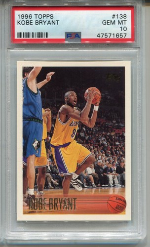 1996 Topps Kobe Bryant Rookie Card PSA 10 GEM MINT Graded Basketball #138