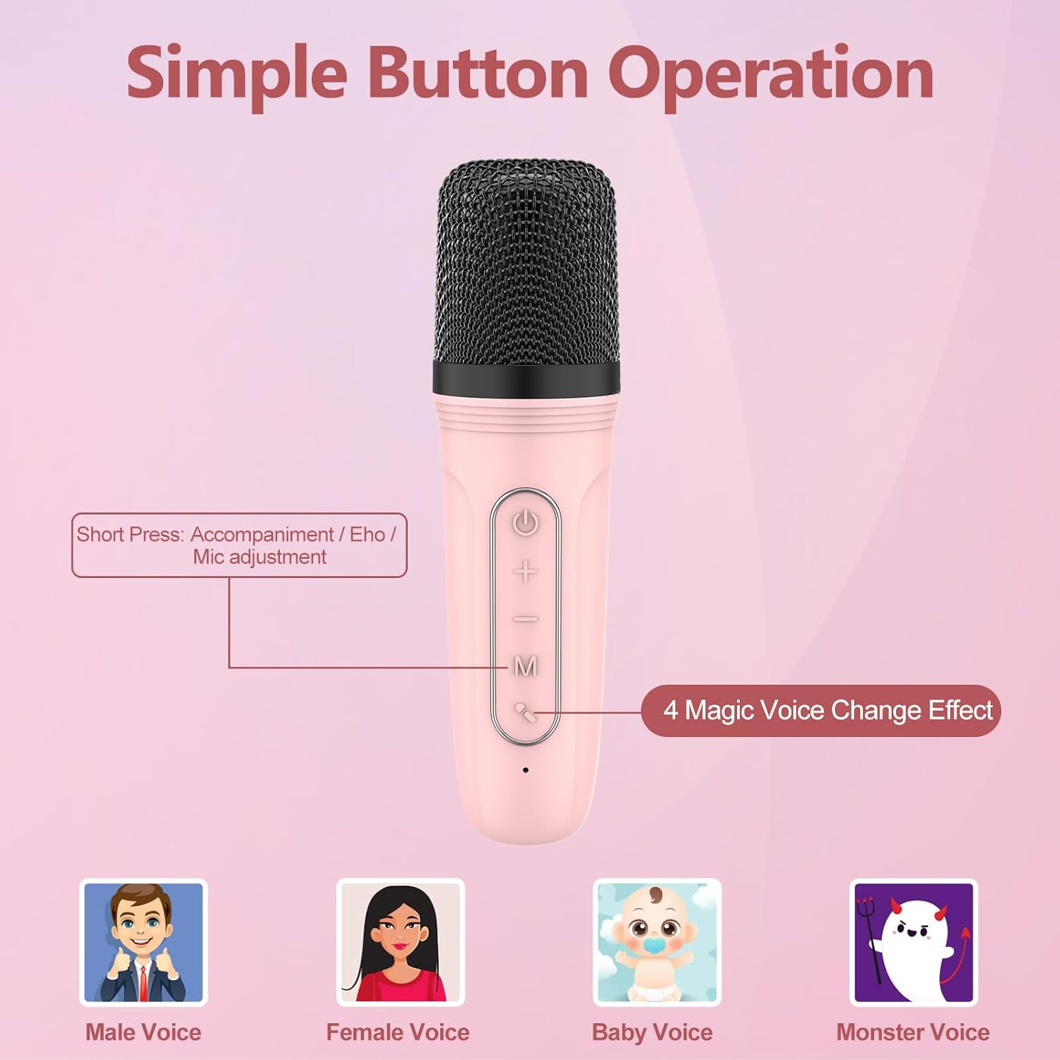 Karaoke Machine for Kids, Portable Bluetooth Speakers with Wireless Microphone K