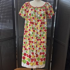 Vintage Models Coat Apple Print House Coat 100 Cotton