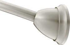 Magnetix 60-inch Curved Adjustable Single Shower Curtain Rod Brushed