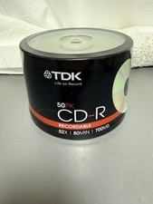 TDK CD-R Recordable CD Discs 50 PACK Spindle 80 Min 700MB 52x New and Sealed