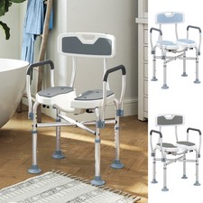 Shower Chair with Slotted Seat Height Adjustable Bath Chair