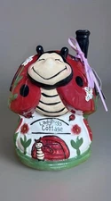 Blue Sky Clayworks LADYBUG COTTAGE Tea Light Candle House NEW Auth Retailer