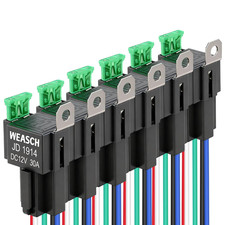 6 Pack Fuse Relay Switch Kit, 12V 30A, 5 Pin SPDT, 30A Switch Harness Set, Auto