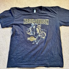 Harley Davidson Graphic T-Shirt Men's XXL Black Biker Made In USA
