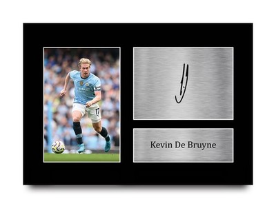 Kevin De Bruyne Signed Man City Pre Printed Autograph Photo