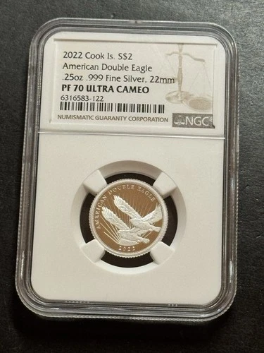 2022 Cook Islands American Double Eagle Proof .25 1/4oz Silver NGC PF70 (1490)