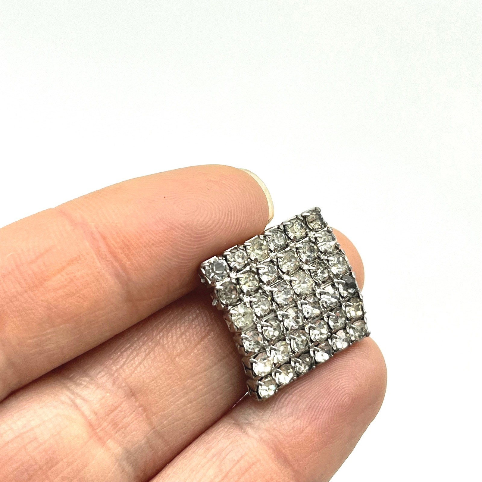 Sparkling Square Rhinestone Pave Statement Ring A… - image 6