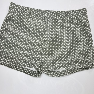 Gap City 3 Inch Shorts Womens Size 6 Green White Print Khaki Casual Summer