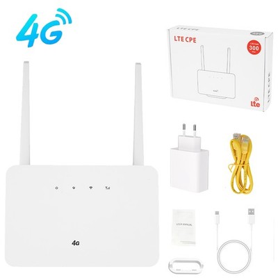 4G LTE WLAN Router Wireless 300 Mbit/s Router mit SIM-Kartensteck&2 Antennen