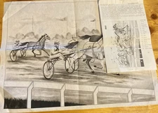 Tri Chem Liquid Embroidery 8160 Trotting Horses 1970s With Instructions 26 X 19”