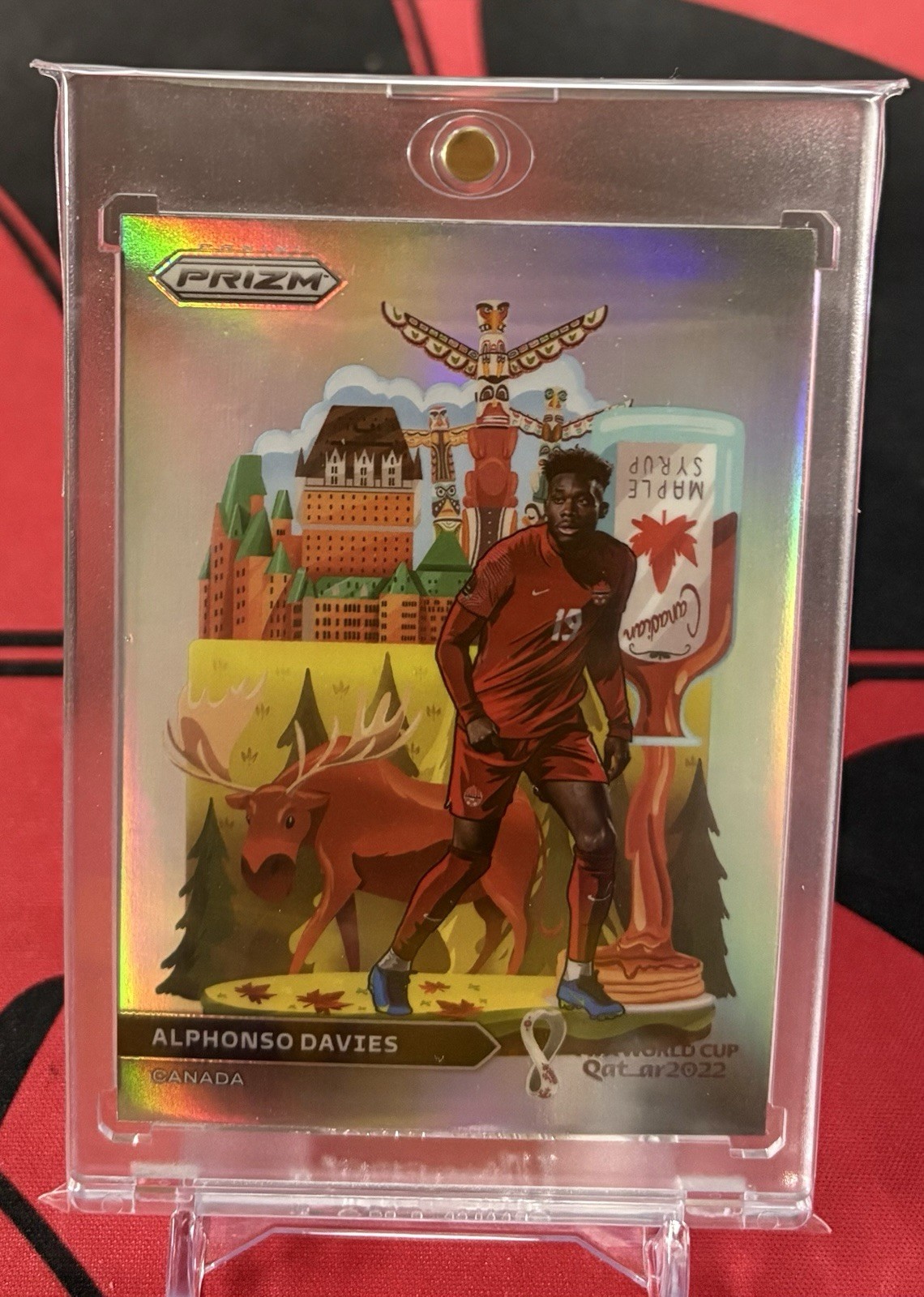 2022 Qatar World Cup Prizm National Landmarks #5 Alphonso Davies SSP Case Hit
