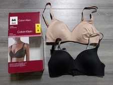Calvin Klein 2 Pack Wirefree Bra Adult Womens Small Black  Honey