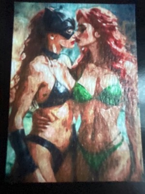 ACEO Sketch - Catwoman and Poison Ivy - 1/1 - 1 Of A Kind Artwork - FREE SHIPPIN