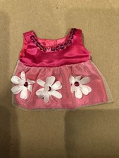 Build a Bear Smallfry Pink Flirty Party Dress With Flowers And Sequins