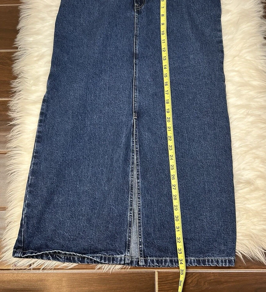 VTG Caribbean Joe Jean Skirt Long High Waist Size 8 90s Y2K Western Cottagecore — 第 4/4 张图片