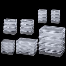 QUEFE 28 Pack Small Plastic Storage Boxes Craft Organizers Rectangular
