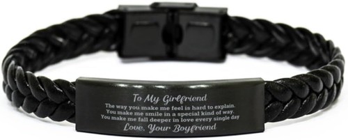 To My Girlfriend Leather Bracelet -Birthday Christmas Valentines Day Gifts