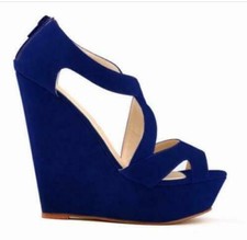 Womens High Wedge Platform Heel Sandals Ladies Ankle Strap Peep toe Shoes 391-10