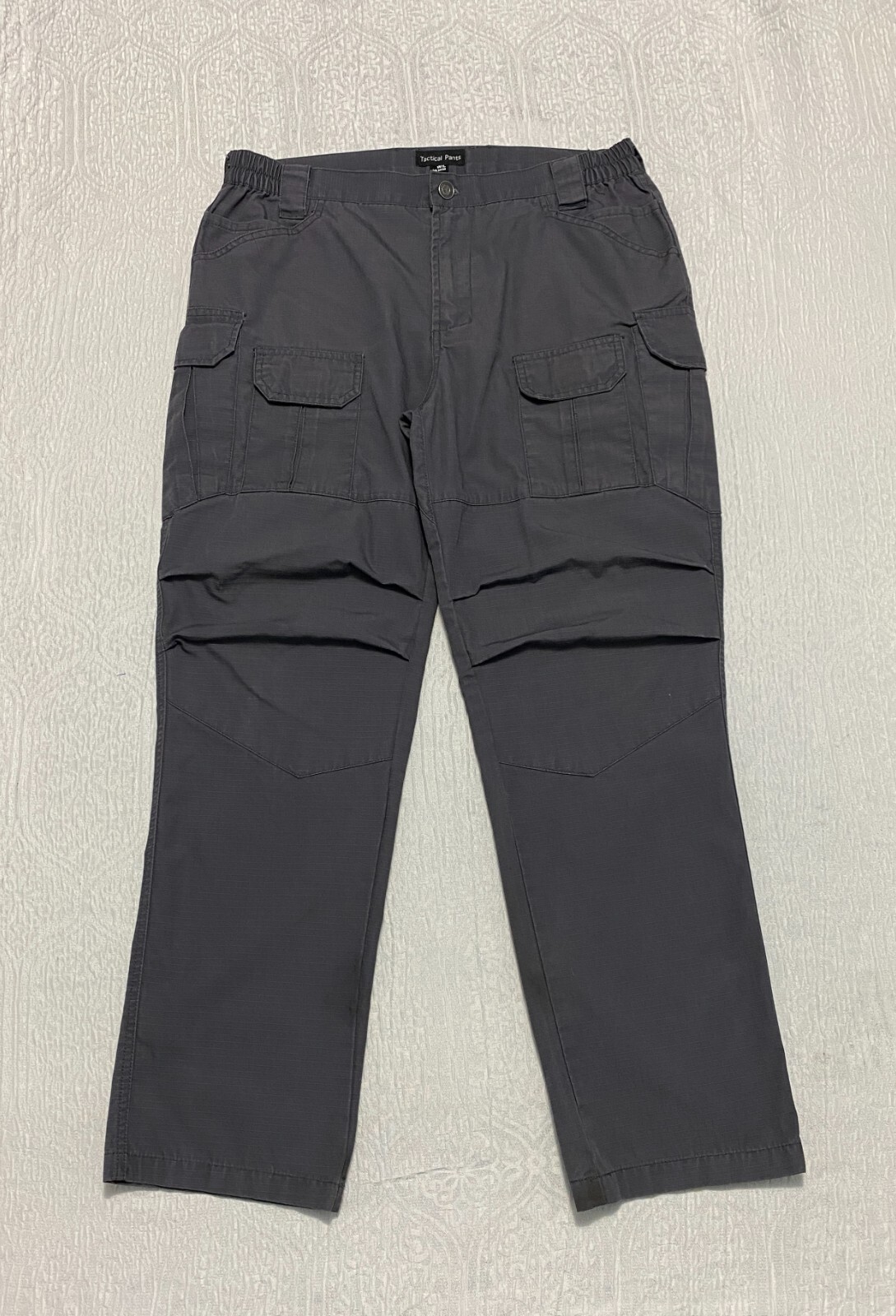 Tactical Cargo Pants Mens Size 34×30 Gray Elastic Waist Side-image