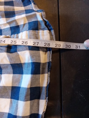 Mutual Weave Flannel Shirt Men L Blue Ivory Plaid Long Sleeve Button Up 2 Pocket - Picture 7 of 7