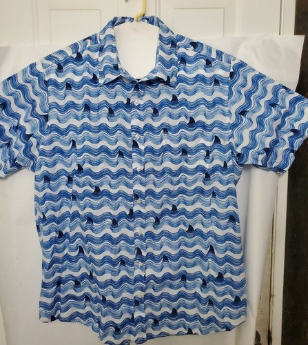 Lands End Hawaiian Shirt Mens Short 