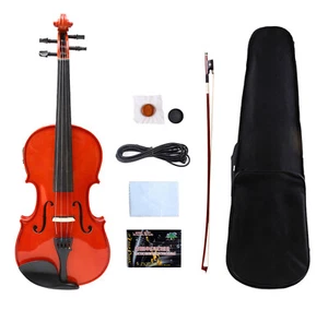 4 Violon électrique à cordes 4/4 en taille réelle à la main en épinette d'érable Violon massif en bois