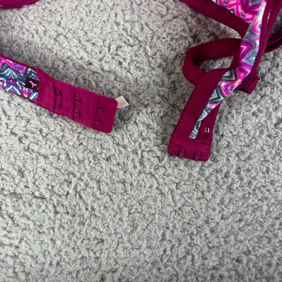 Sujetador Victoria's Secret ROSA Super Push Up 32 C Púrpura Verde Geométrico Azteca Foto 4 de 4
