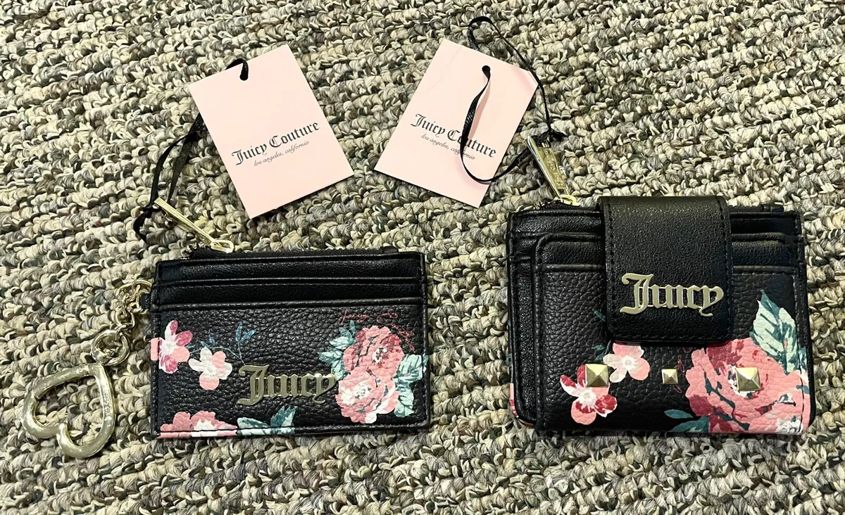 JUICY COUTURE Wallet/Card Case GIFT SET NWT COLOR - VINTAGE ROSE BLACK |  eBay | Geldbörsen