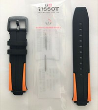 Original Tissot T-Race Cycling T111417A Black / Orange Rubber Watch Band Strap
