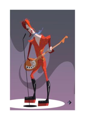 Alan Bodner SIGNED Ground Control To Major Tom Bowie Paper Print Limited Edition