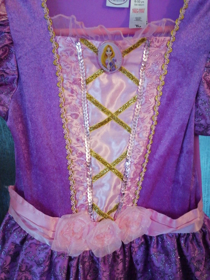 Disney Princesa Vestido Niñas Enredado Rapunzel Disfraz de Verano Elegante Fiesta  Foto 3 de 4